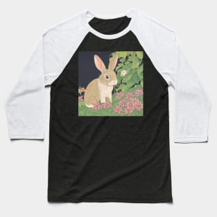 Flowers with Grey Mini Lop Bunny Rabbit Mom Baseball T-Shirt